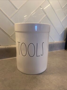 Rae Dunn White Ceramic 'TOOLS' Utensil Crock